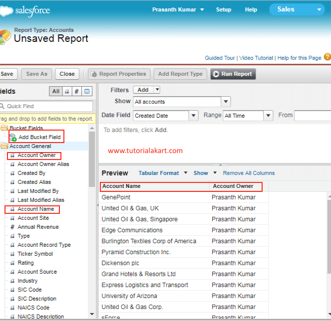 What is a Bucket Field in Salesforce Reports TutorialKart