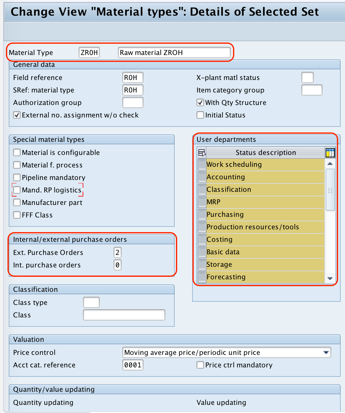 SAP MM Material Type Define Attributes of Material Types in SAP