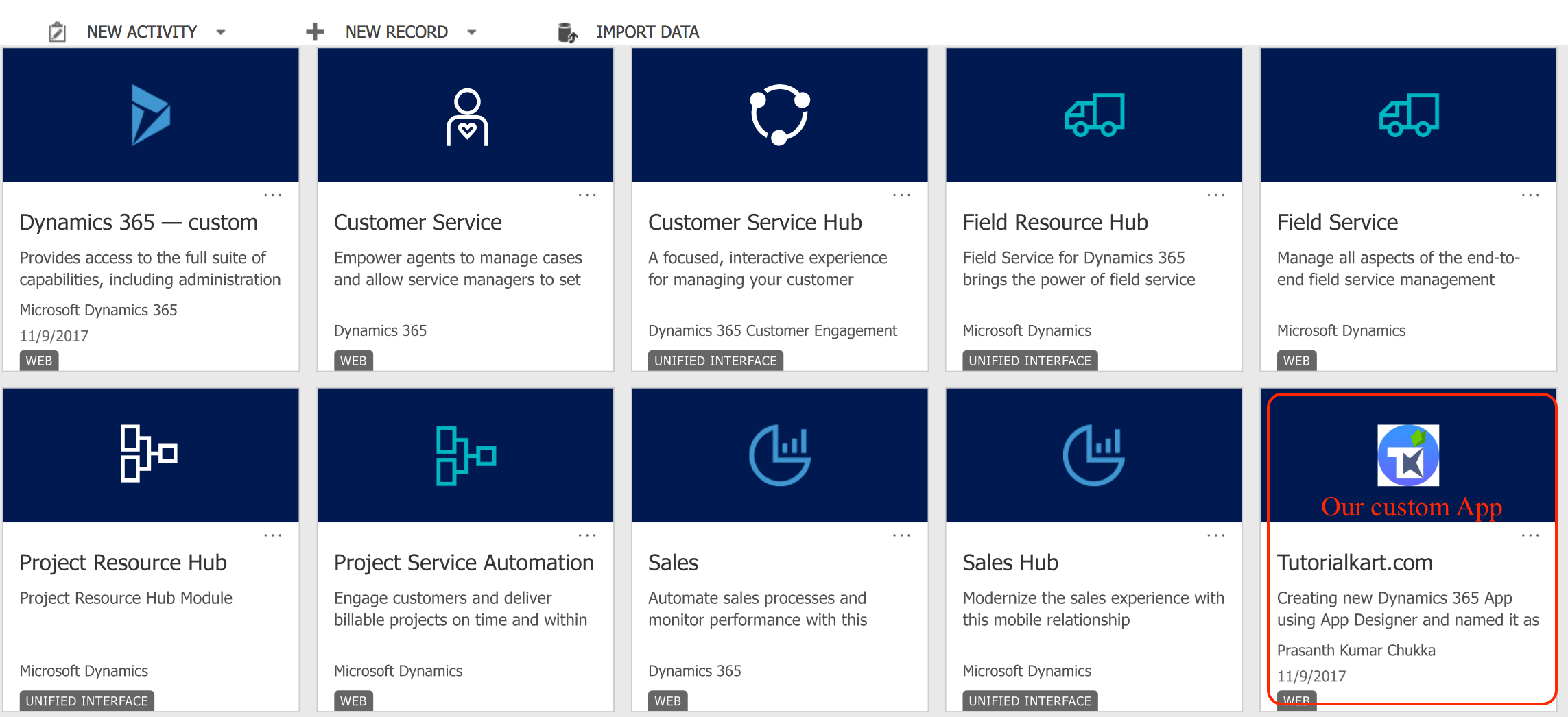 How to create Dynamics 365 App using App Designer