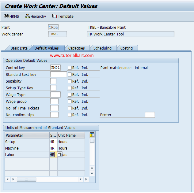 SAP PM How to Create Work Centres in SAP TutorialKart