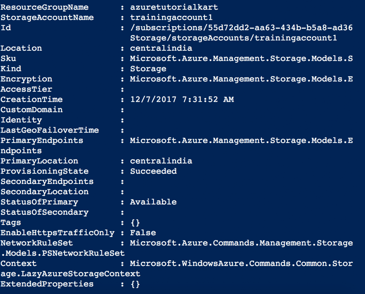Creating Storage Account using Azure Powershell Azure Cloud Shell