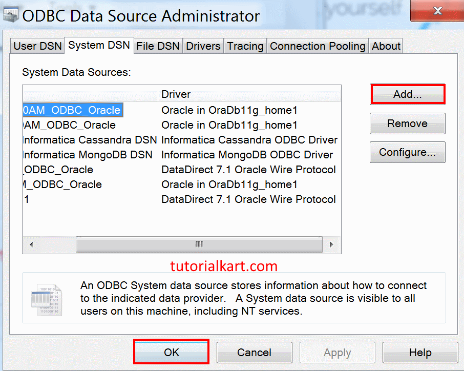 Create ODBC Connection to Import Source & Target tables from Database