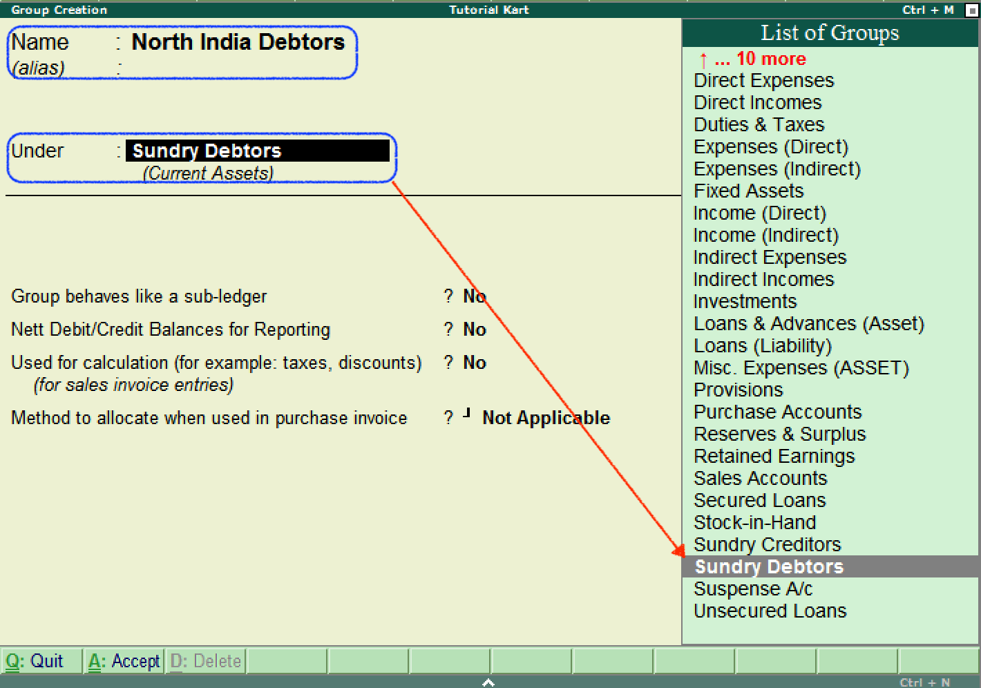 How to Create Group in Tally and How to Alter & Display TutorialKart