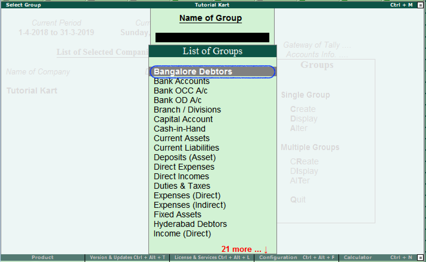 How to Create Group in Tally and How to Alter & Display TutorialKart