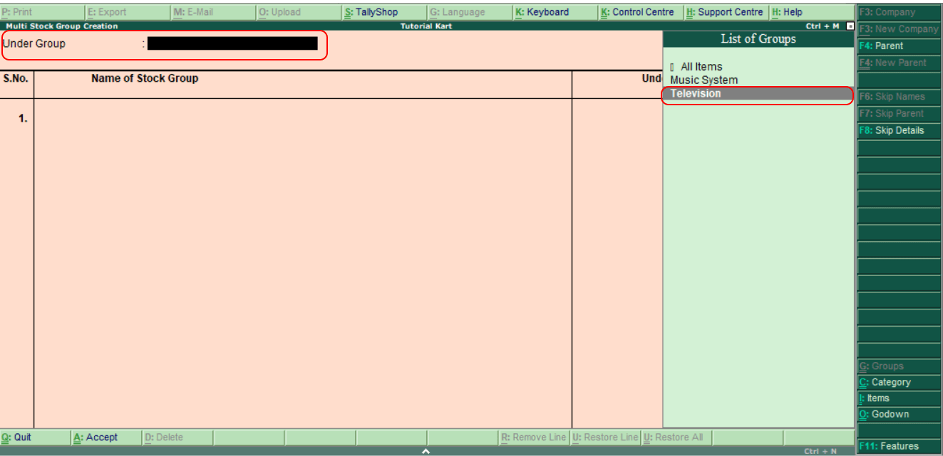 How to Create Multiple Stock Groups in Tally