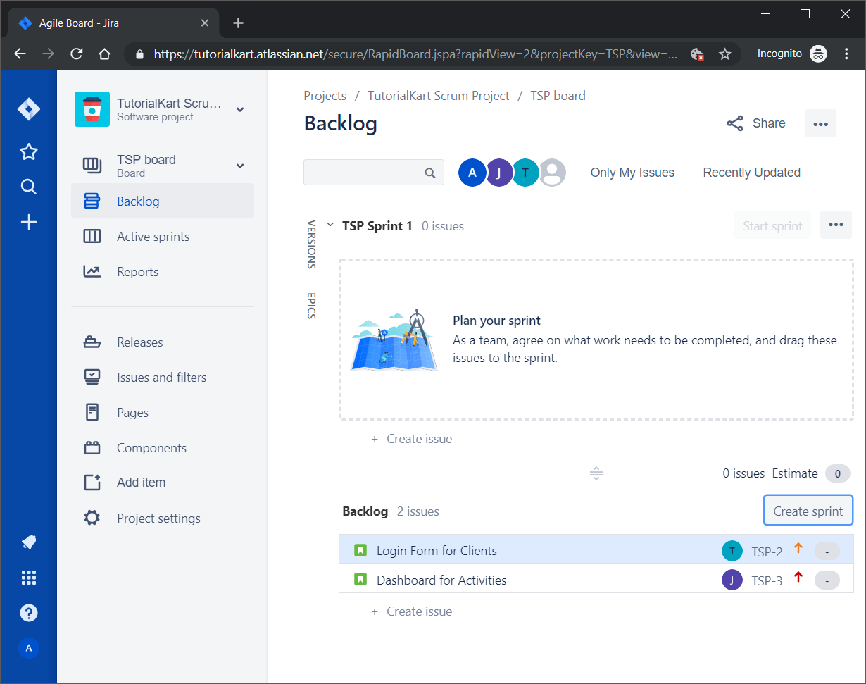 How to Create Sprint in JIRA Scrum Board? TutorialKart
