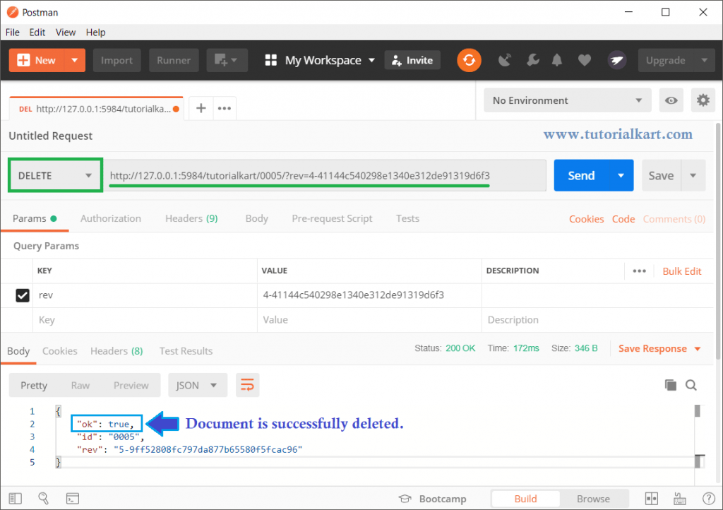 CouchDB Delete Document REST API /  Interface TutorialKart