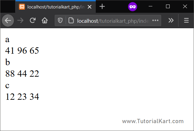 PHP Array foreach