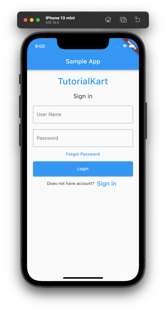 Flutter Login/Signup Screen Example