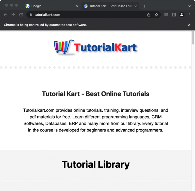 Open Link in New Tab Selenium Java TutorialKart