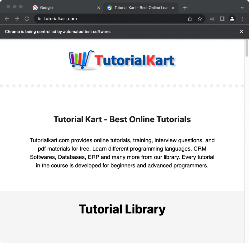 Open Link in New Tab Selenium Java TutorialKart