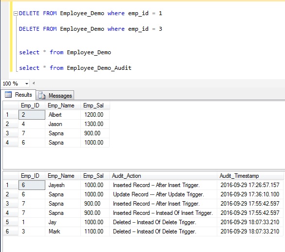 Trigger in SQL Server