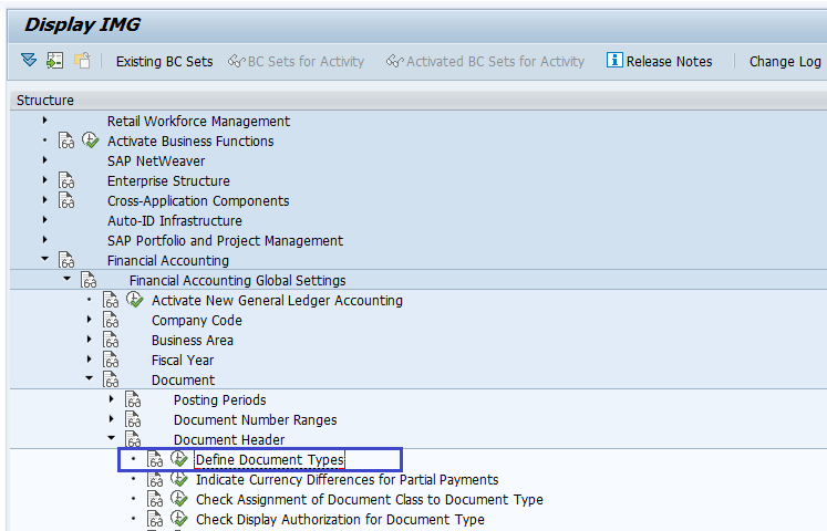 SAP FICO Document Type Keys
