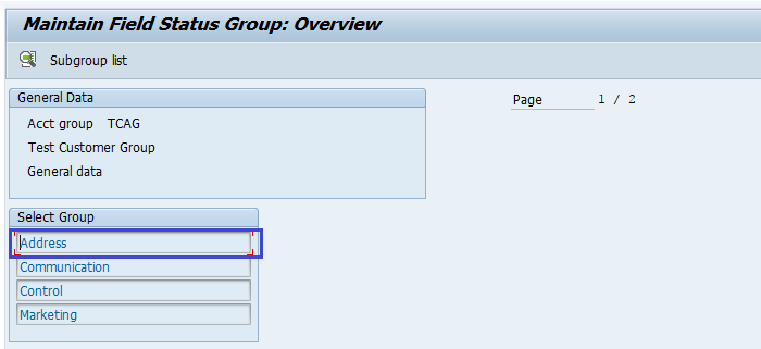 SAP SD Define customer account groups