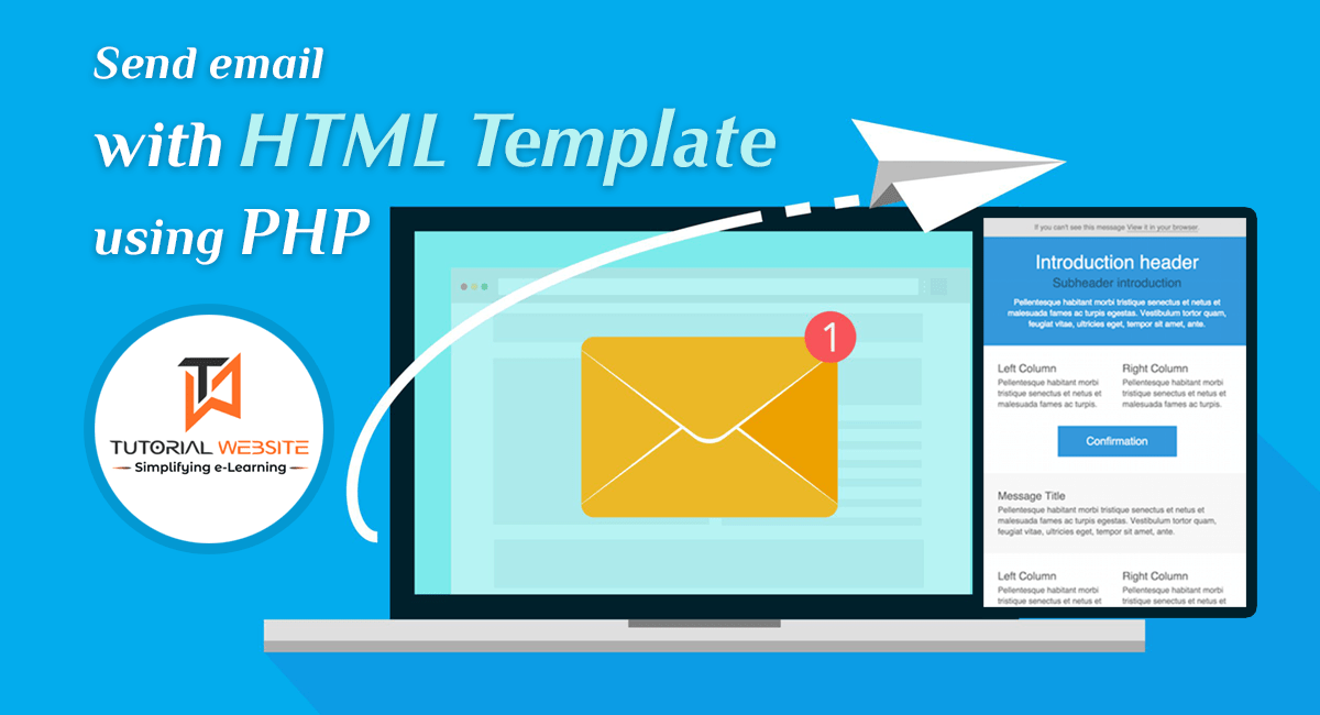Send email with html template using php Tutorialswebsite