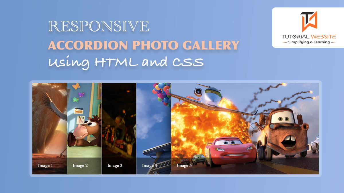 Responsive Accordion Photo Gallery using html & css