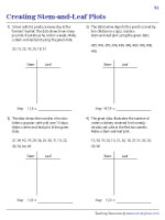 Stem and Leaf Plot Worksheets