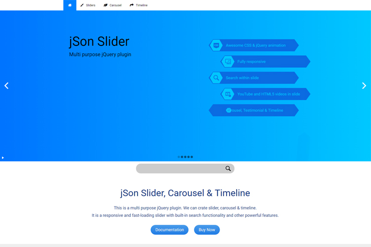 jQuery jSon Slider, Carousel & Timeline Plugin