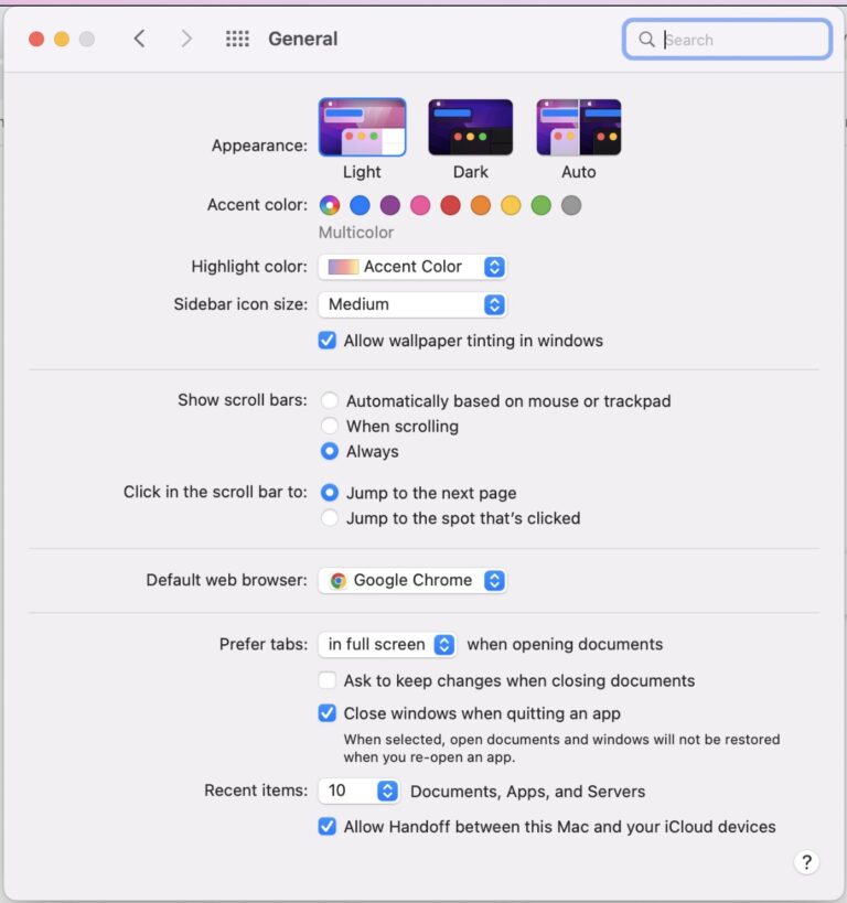 How to Set Scroll Bars to Always Display on Your Mac Os ?