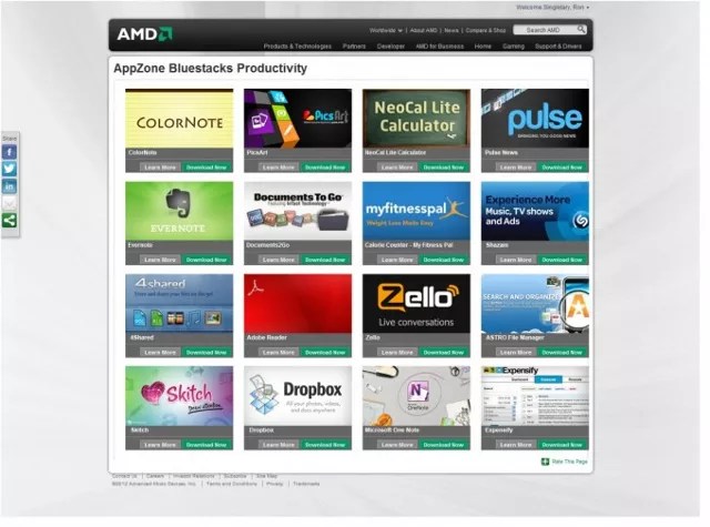 500'000 applicazioni Android su Windows, con AMD AppZone