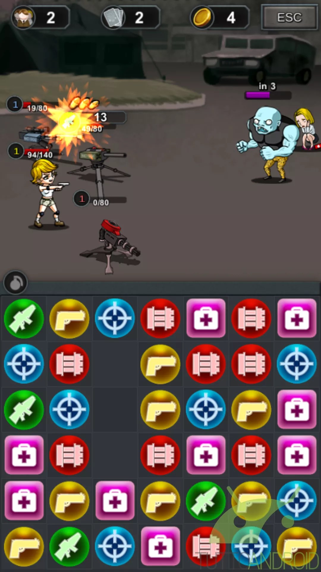 Liberate i cittadini dagli zombie nel puzzle game a turni Puzzle And