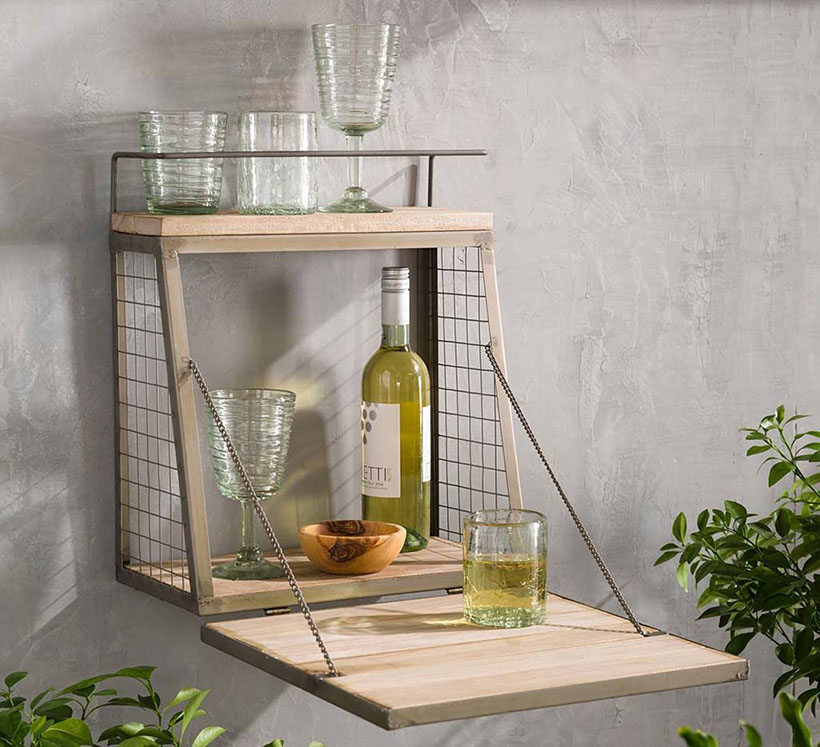 Industrial Style Retractable WallMounted Mini Bar Tuvie Design