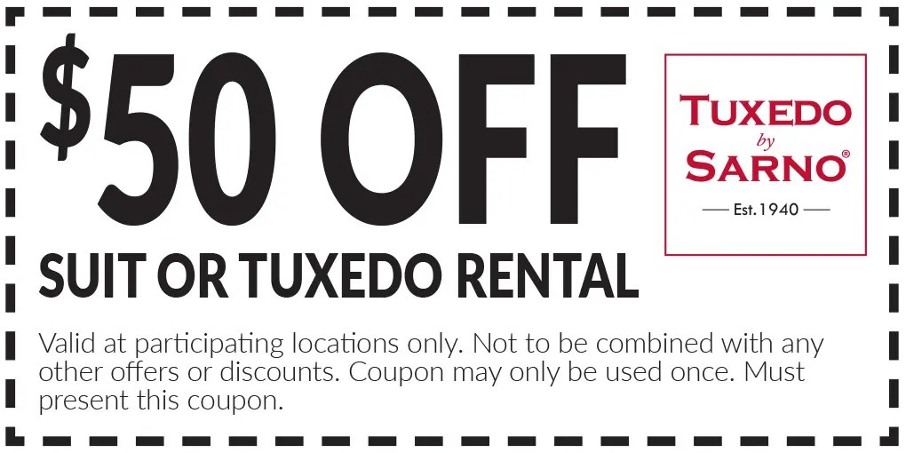 Black Tie Coupon Tuxedo Rental, Suits and Formalwear