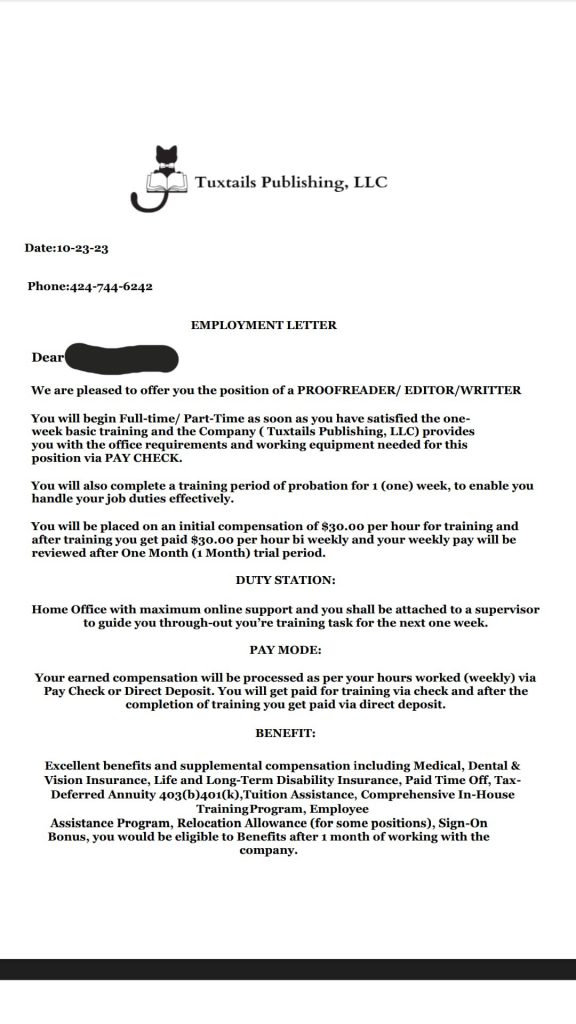 SCAM ALERT Tuxtails is NOT Hiring Proofreaders Tuxtails Publishing