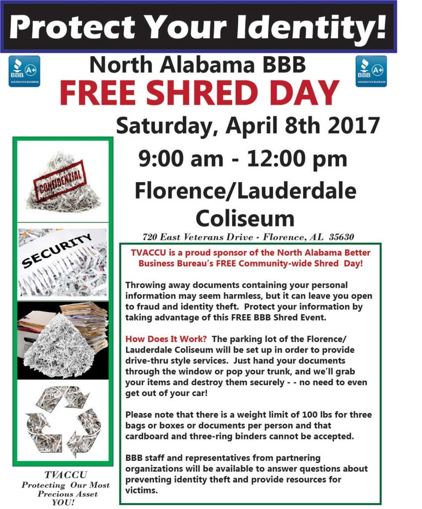 Free Shred Day TVA Community Credit Union