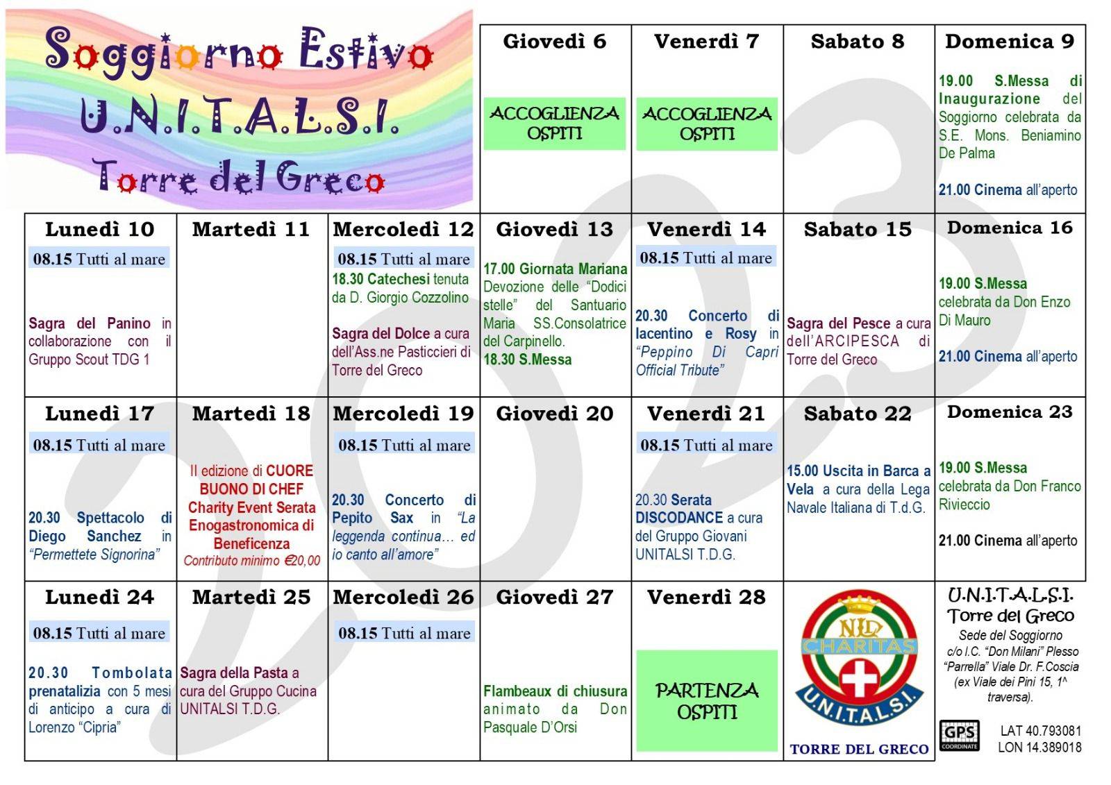 Torre del Greco al via il soggiorno estivo Unitalsi, il programma