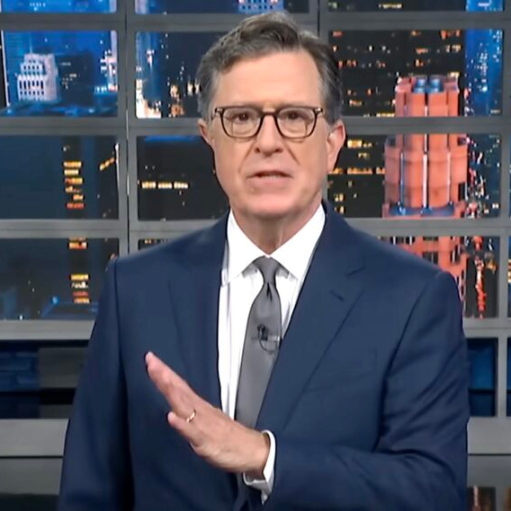Stephen Colbert Mocks Trump’s White Home Ballroom Plans With Jeffrey Epstein Dance Video