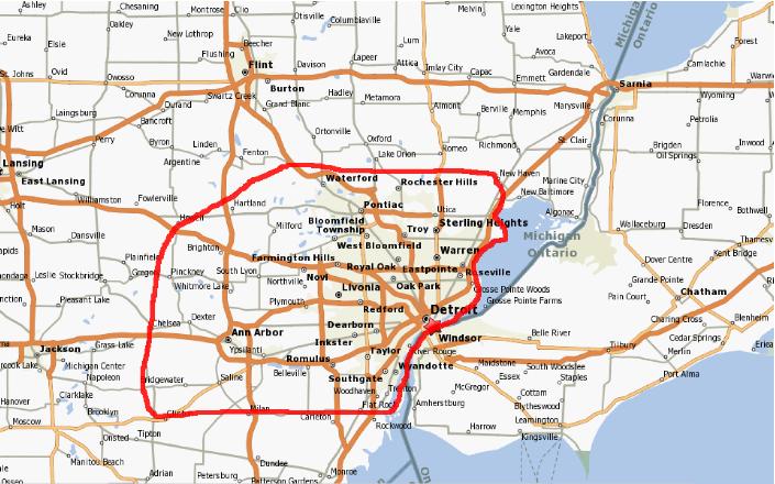 Map Of Northville Michigan TV REPAIR NORTHVILLE Service Area