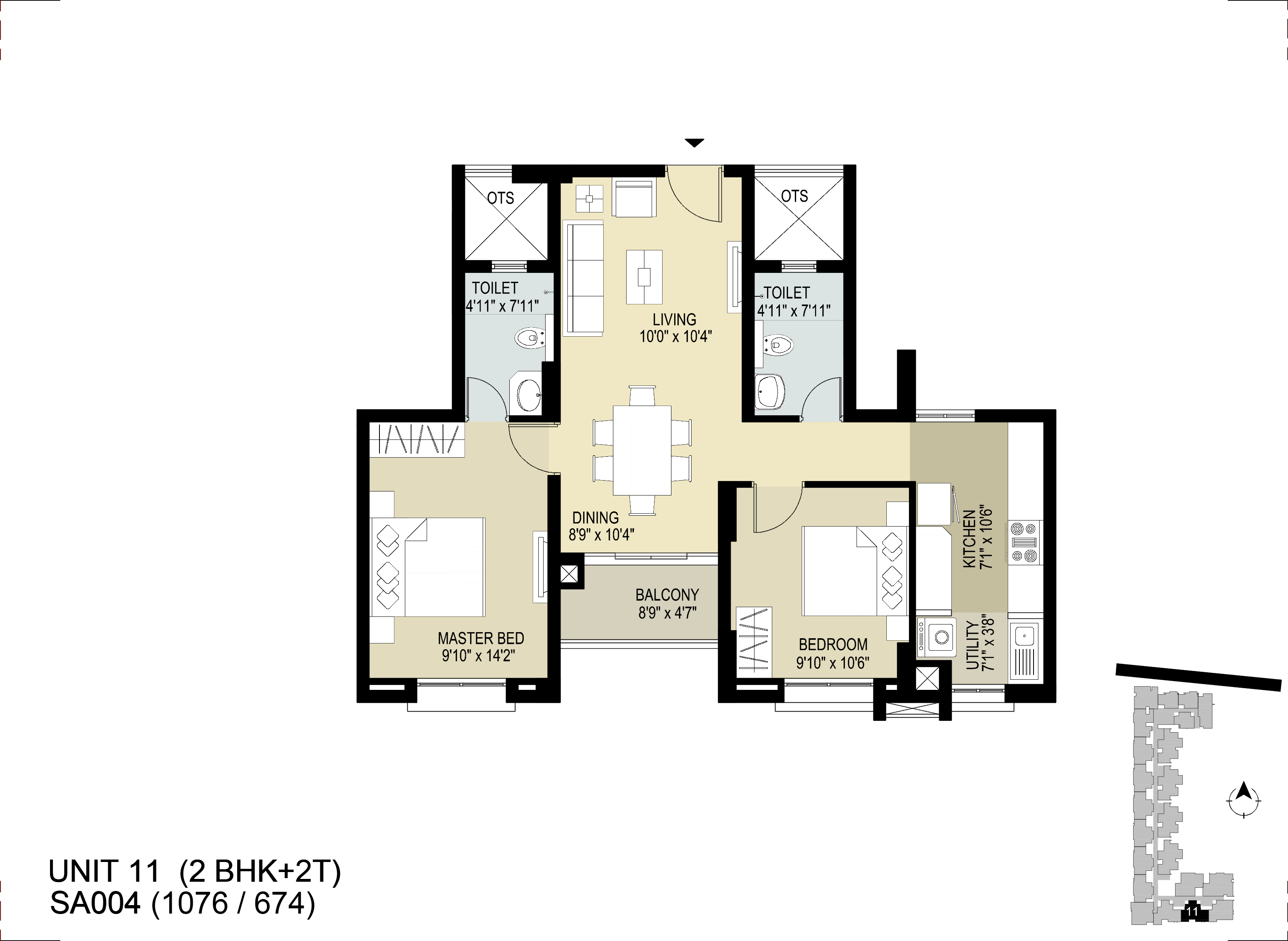 TVS Emerald Lighthouse Ready to move 2 BHK apartment in Chennai