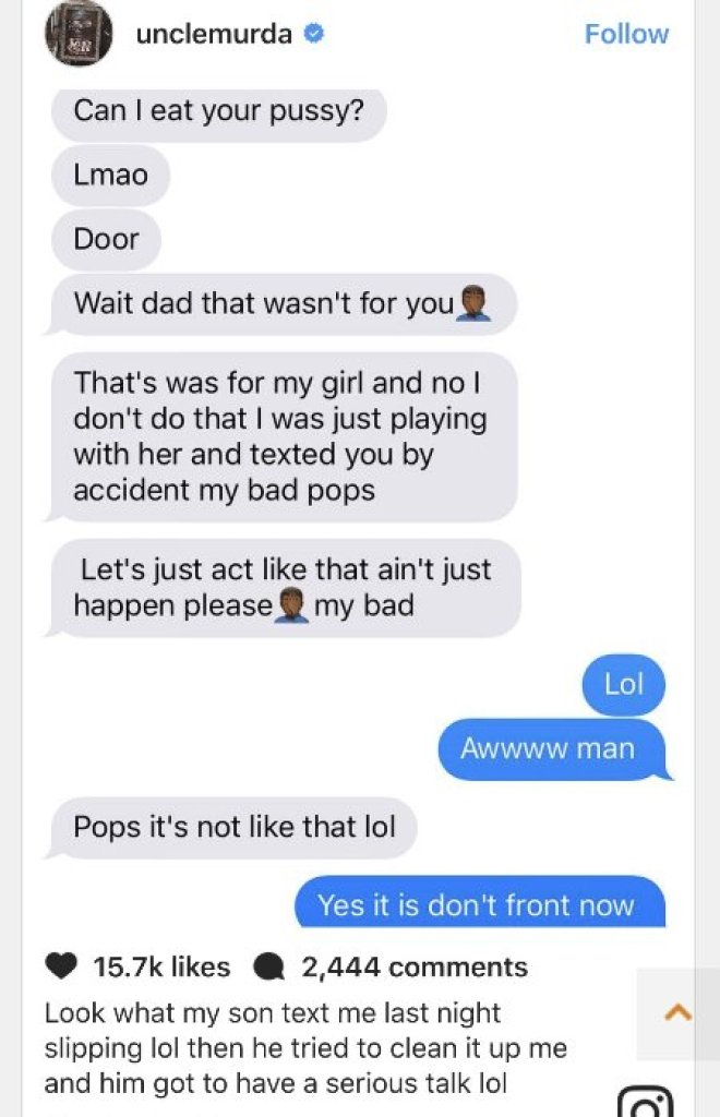 Oops! Uncle Murda’s Son Sends Him a Freaky Text That Was Intended For