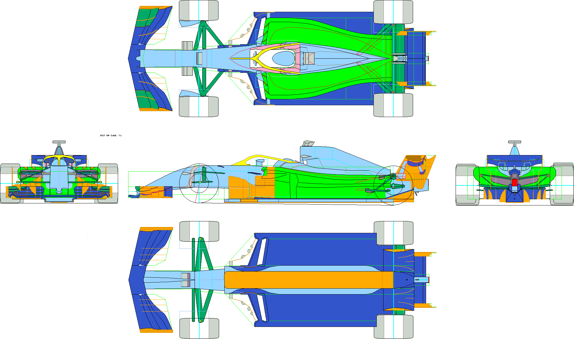 2017 specification F1 aerodynamic design(Ver.2) by tw