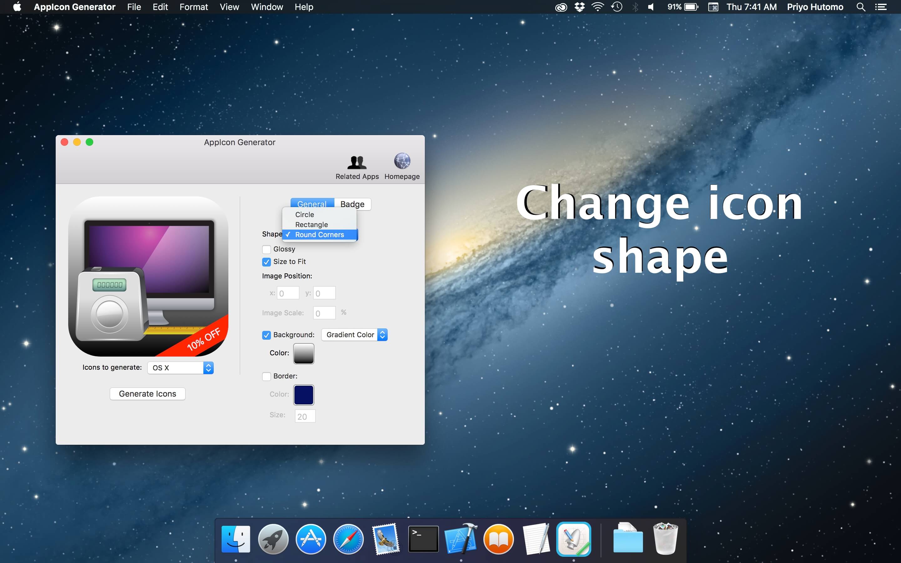 AppIcon Generator Easily create icon for OS X, iOS, watchOS, and