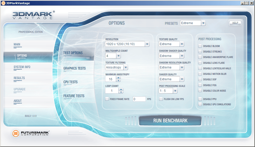 3DMark Vantage Performance Roundup TestDruchlauf und