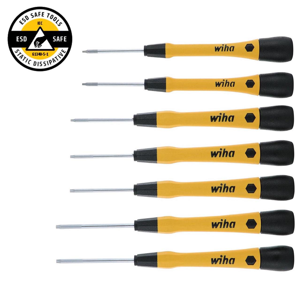 Wiha ESD Safe PicoFinish Precision Torx Screwdriver Set (7 Piece Set