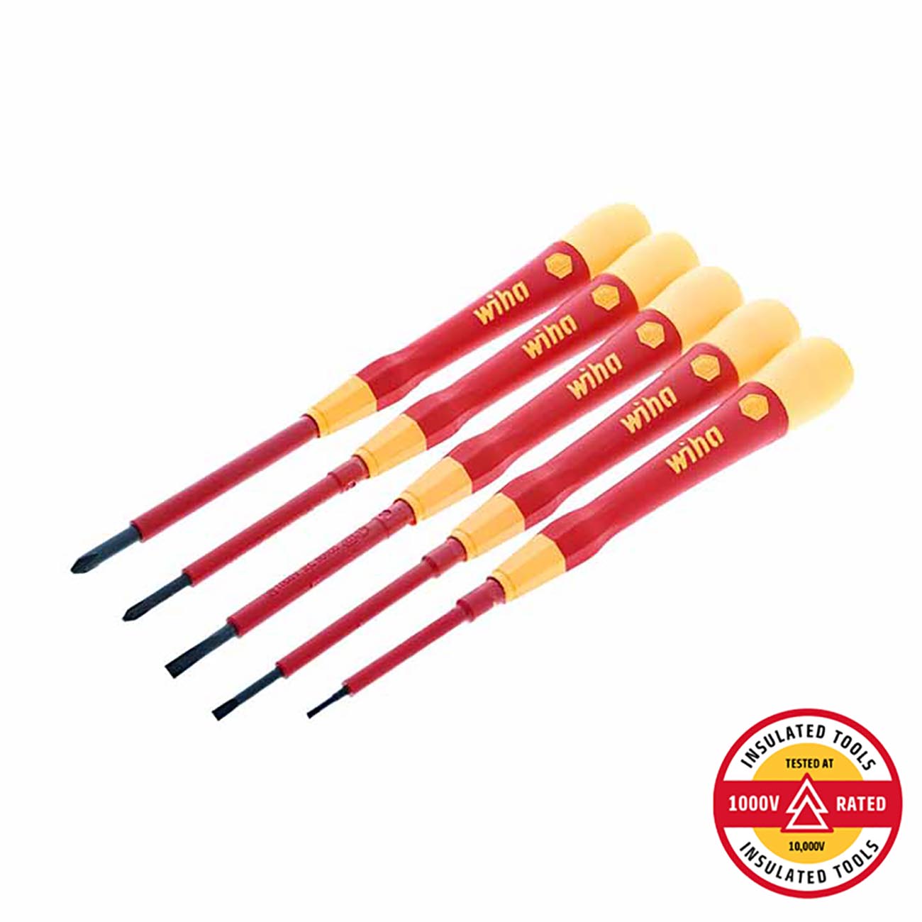 Wiha Insulated PicoFinish Slotted/Phillips Precision Screwdriver Set (5 Piece Set) The