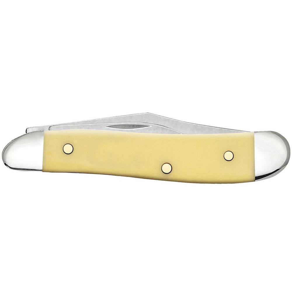 Case Knives Yellow Synthetic Peanut Folding Pocket Knife The