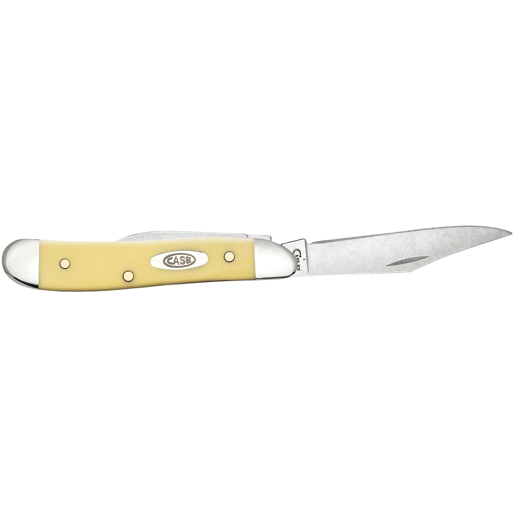 Case Knives Yellow Synthetic Peanut Folding Pocket Knife The