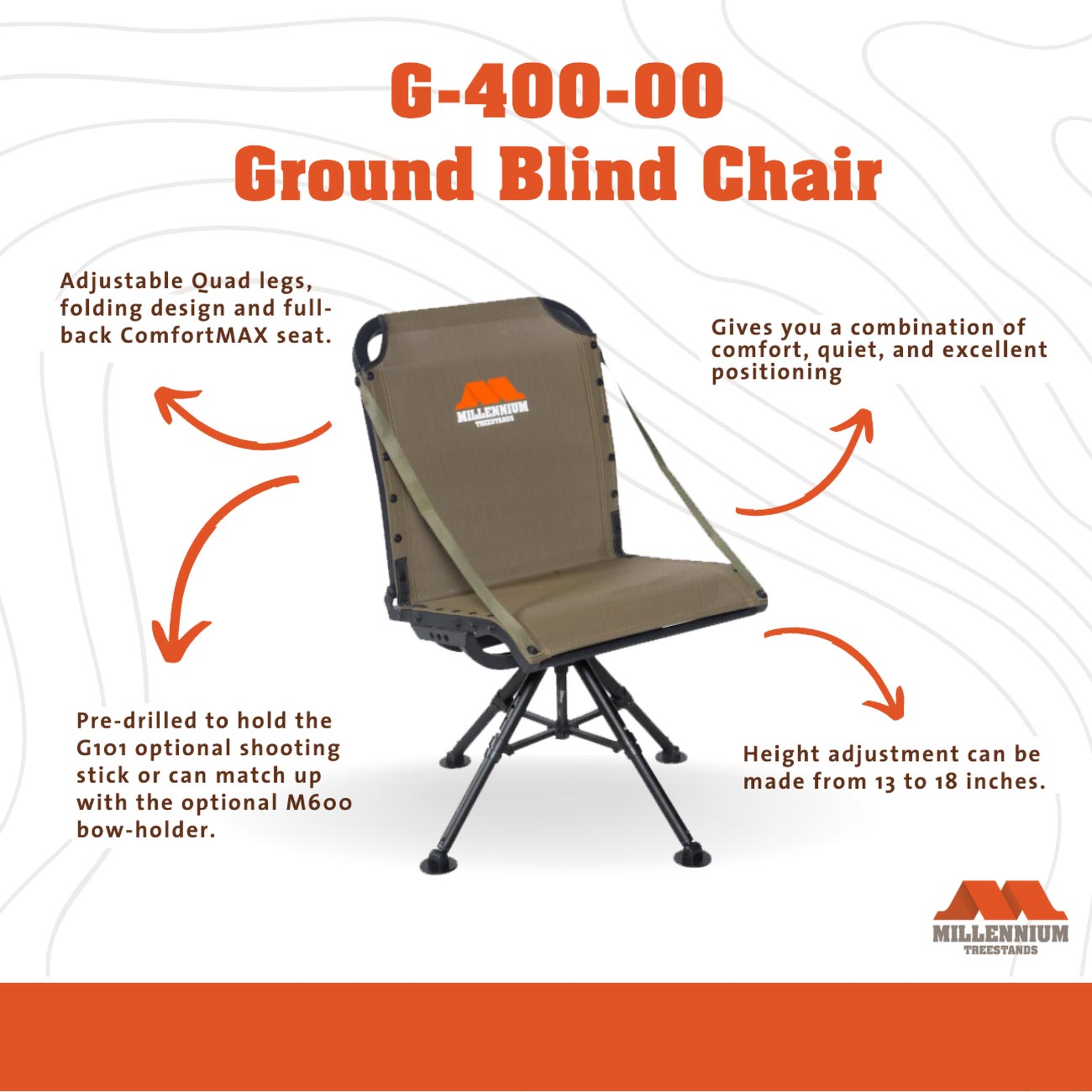 Millennium Ground Blind Chair Foliage Green (4 leg) The Wholesale House