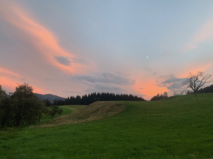 Beautiful sunset at Attersee, Austria.