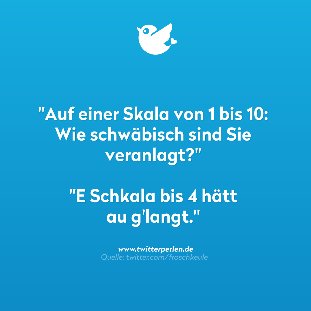 Auf einer Skala von 1 bis 10 Wie schwäbisch sind Sie veranlagt