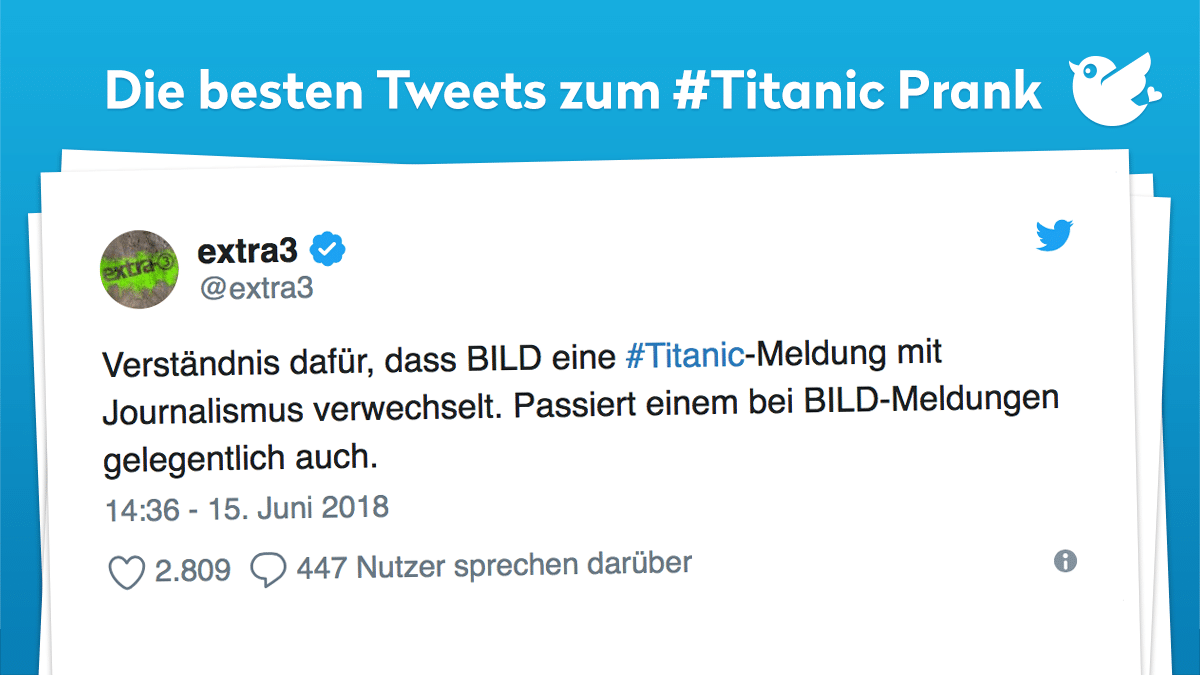 Die besten Tweets zum Titanic Prank Twitterperlen