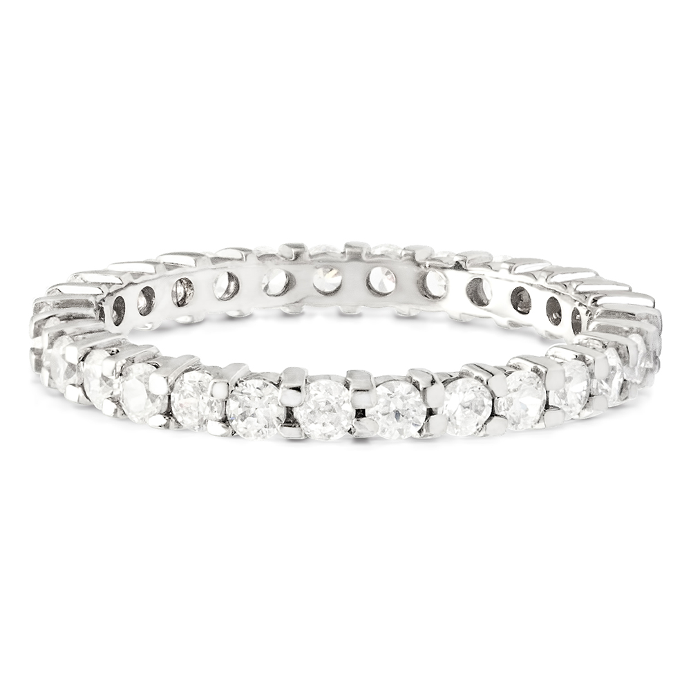 Jewelry AFFY White Cubic Zirconia Eternity Band Ring in 14k Gold Over