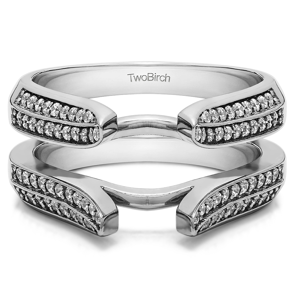 TwoBirch Ring Guards 0.4 Ct. Double Row Cathedral Ring Guard
