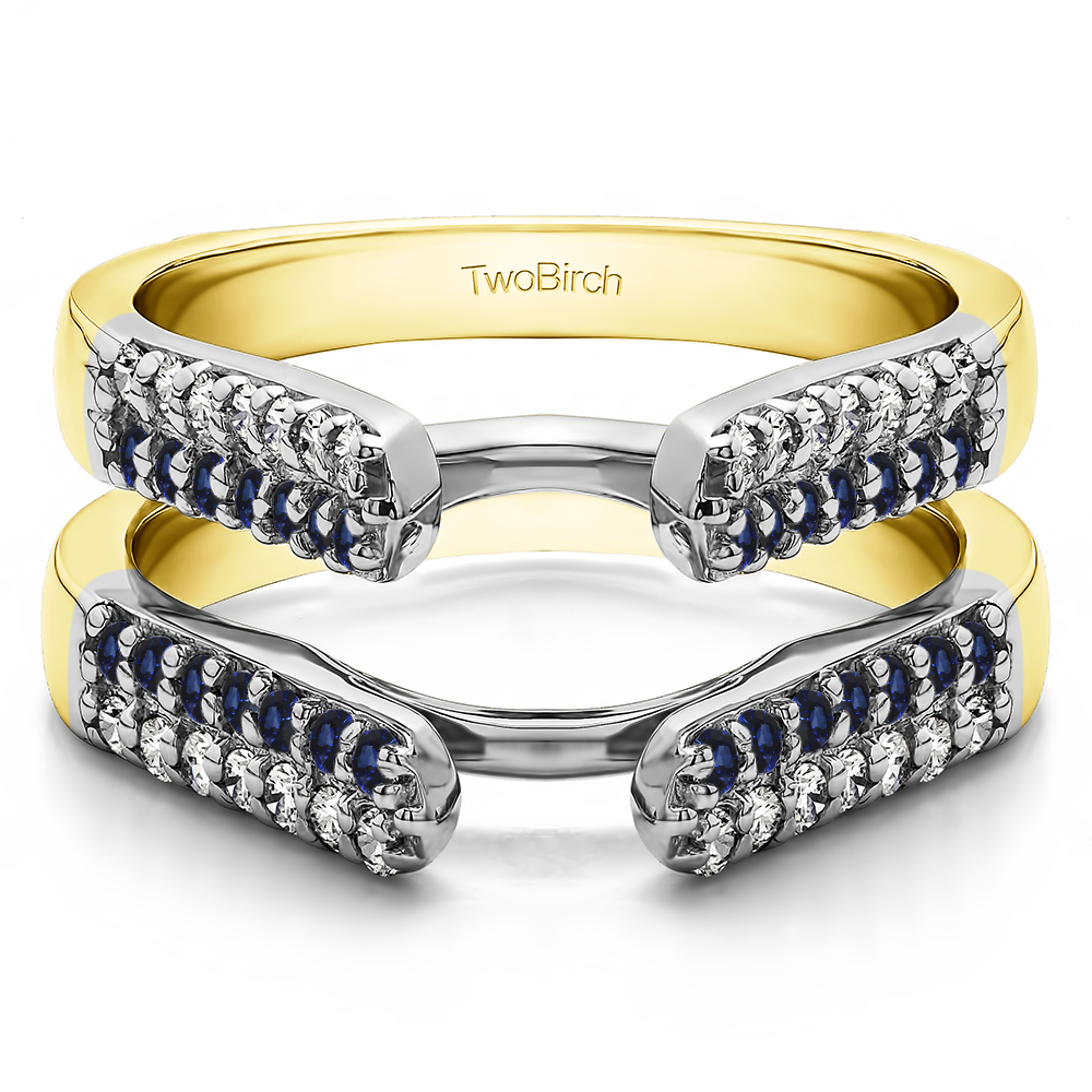 TwoBirch Ring Guards 0.56 Ct. Double Row Cathedral Ring Guard in Two