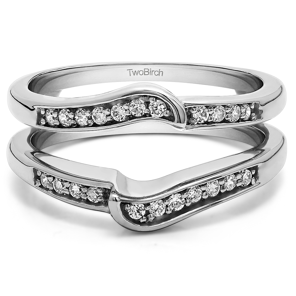 TwoBirch Ring Guards 0.22 Ct. Channel Set Knott Designed Ring Guard