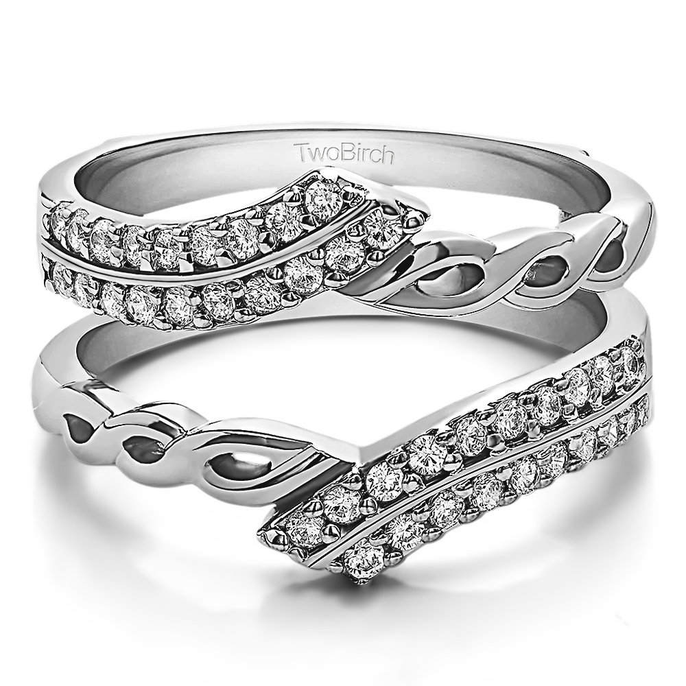 TwoBirch Ring Guards 0.38 Ct. Double Row Bypass Infinity ring guard
